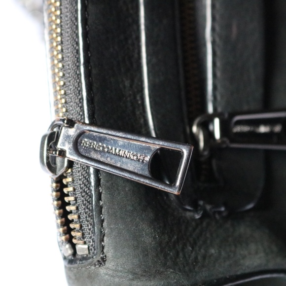 Rebecca Minkoff Black Suede Leather Avery Crossbody Chain Link Strap - Picture 4 of 10